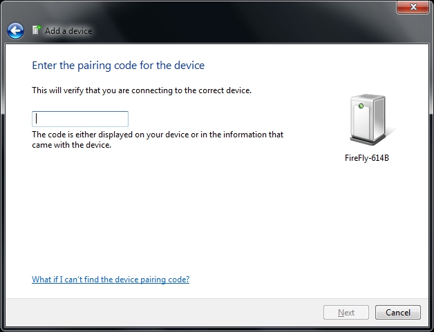 Add a Device Enter Pairing Code