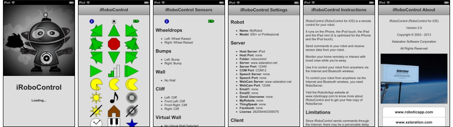 RoboControl Screens