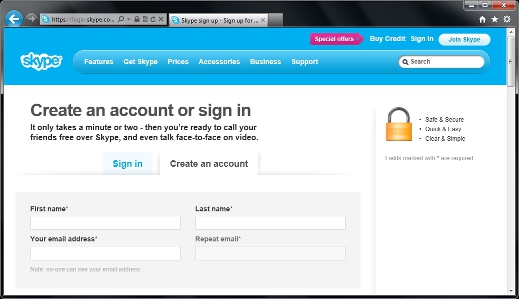 Create New Skype Account